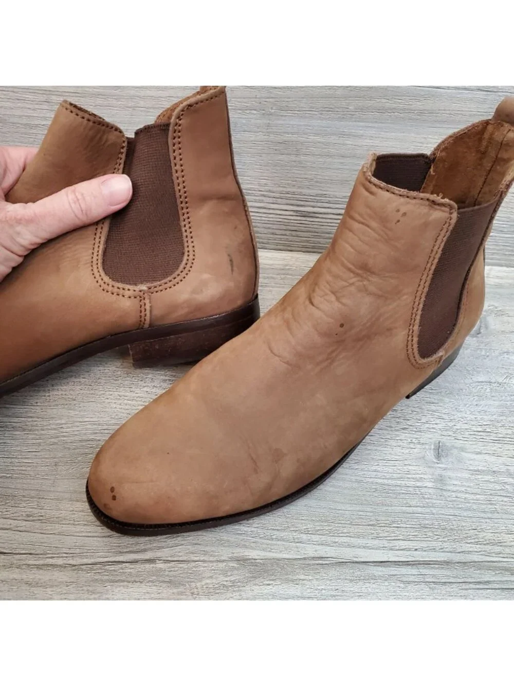 Vintage Laura Ashley Chelsea boots, light brown